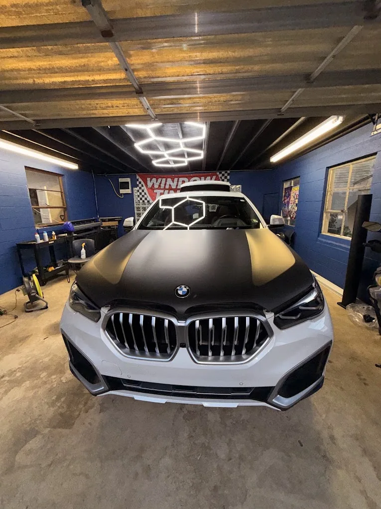 Vehicle at the Premium Tints & Wraps workshop